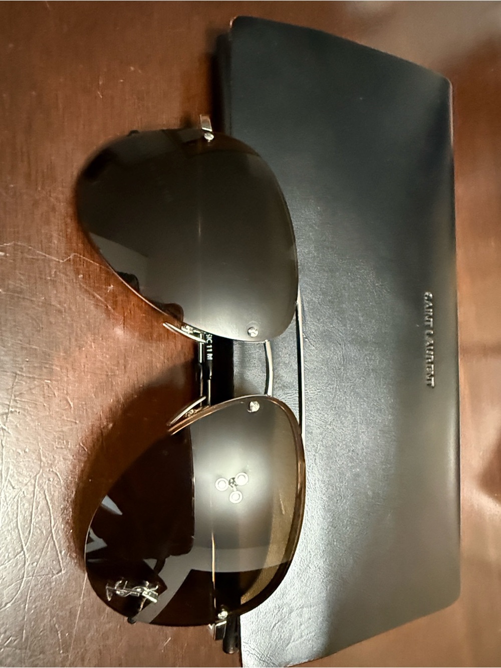 Saint Laurent Classic 11 M 002 silver with brown - Picture 13 of 14